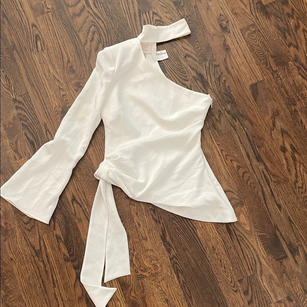 Cinq a Sept White Asymmetrical Women's Top 2 NWT